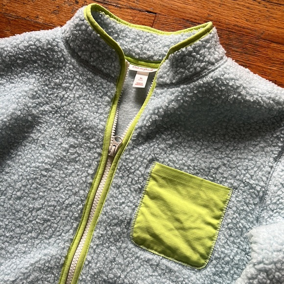 Cat and Jack Girls XL Blue Sherpa Zip Jacket NWT - Picture 2 of 6